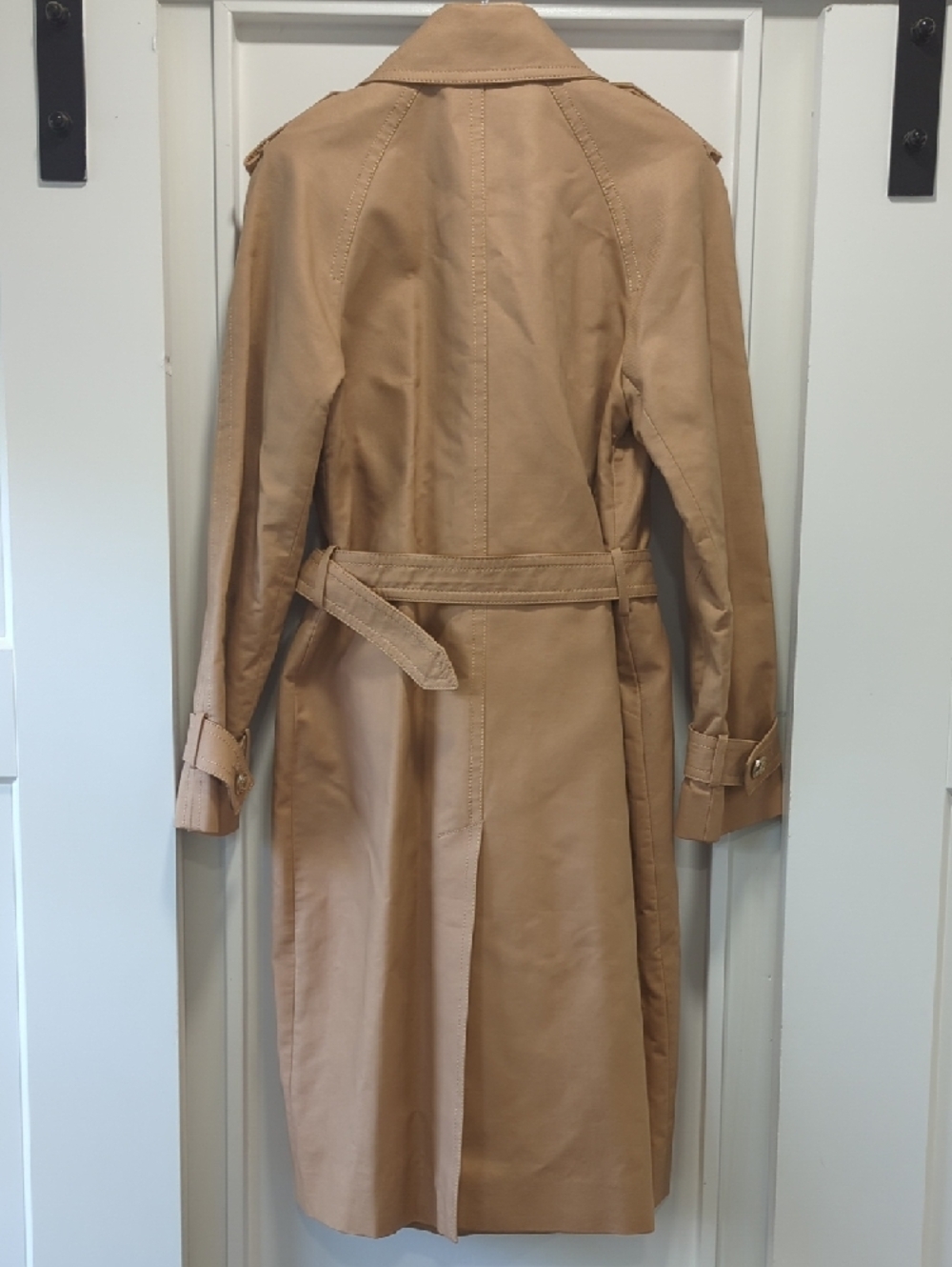 Ann Taylor Double Breasted Camel Trench Coat with Belt Size Small - Picture 10 of 12